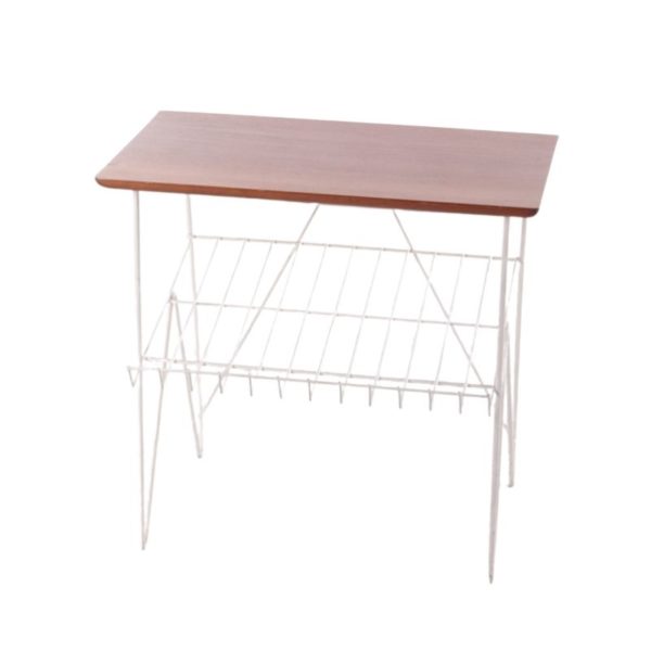 Vintage White metal string side table from Sweden, 1960