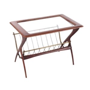 Vintage Italian side table with magazine rack by Ico Parisi, 1960s