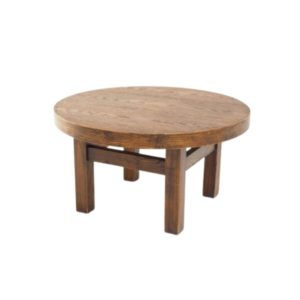 Coffee table in stained wood with basic architecture. Bauhaus style.