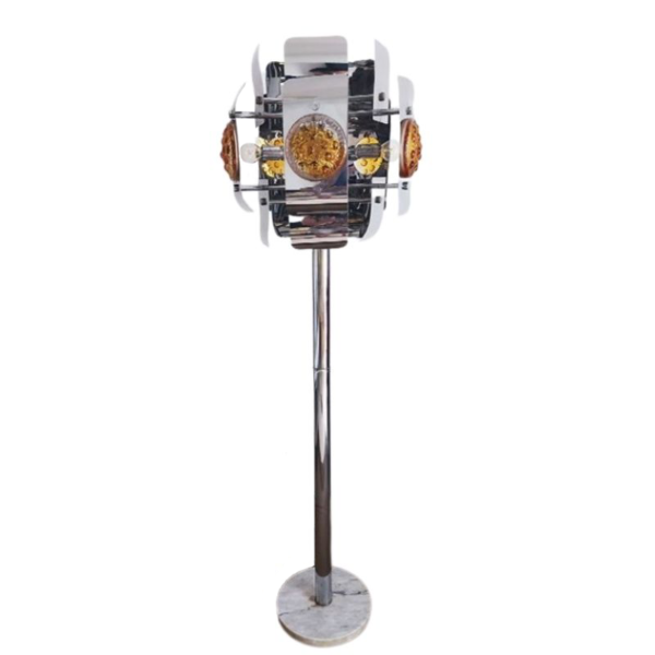 1970s Astonishing Floor Lamp by Toni Zuccheri for Mazzega with Murano Glasses