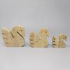 1970s Set of 3 Original Travertine Swans Sculptures by Enzo Mari for F.lli Mannelli. 1970s Set of 3 Original Travertine Swans Sculptures by Enzo Mari for F.lli Mannelli.