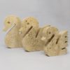 1970s Set of 3 Original Travertine Swans Sculptures by Enzo Mari for F.lli Mannelli. 1970s Set of 3 Original Travertine Swans Sculptures by Enzo Mari for F.lli Mannelli.