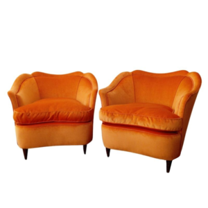 Velvet Armchairs by Gio Ponti For Casa Giardino, 1940s, Set Of 2