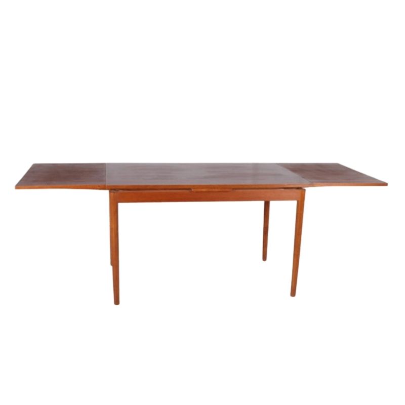Vintage Teak Dining Table with pull-out top Danish Design, 1960.