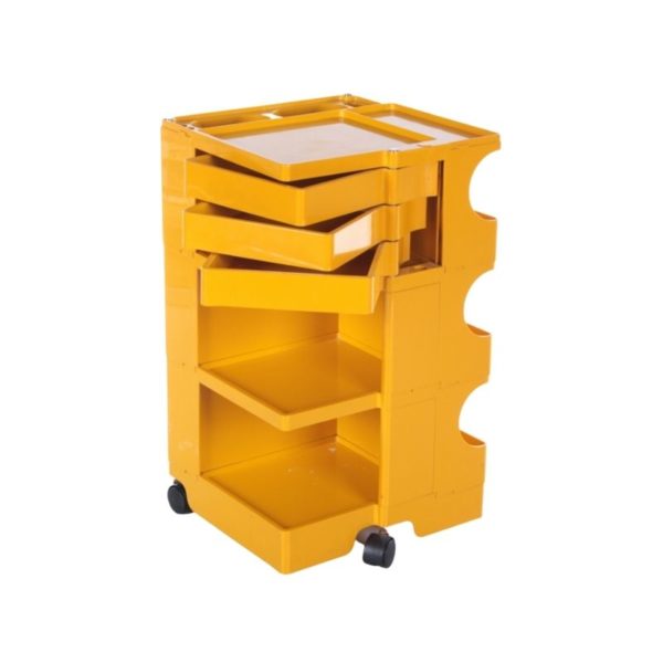 Space Age yellow Joe Colombo 'Boby' storage trolley, 1970s Space Age yellow Joe Colombo 'Boby' storage trolley, 1970s
