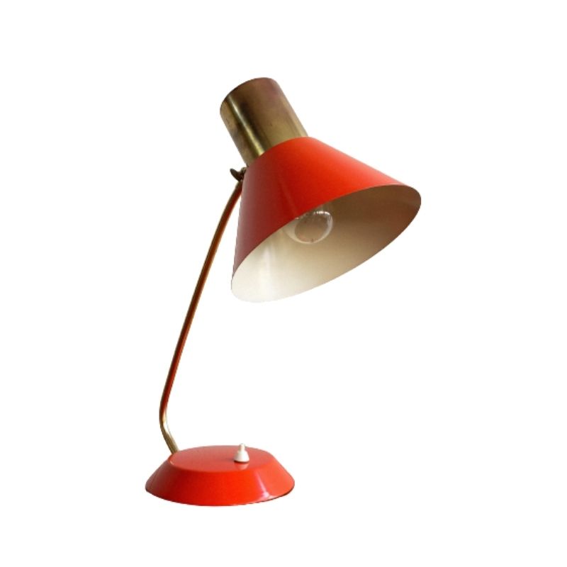 Vintage Red Table Lamp made by AKA Germany, 1960s
