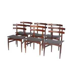 Coffee table in stained wood with basic architecture. Bauhaus style.