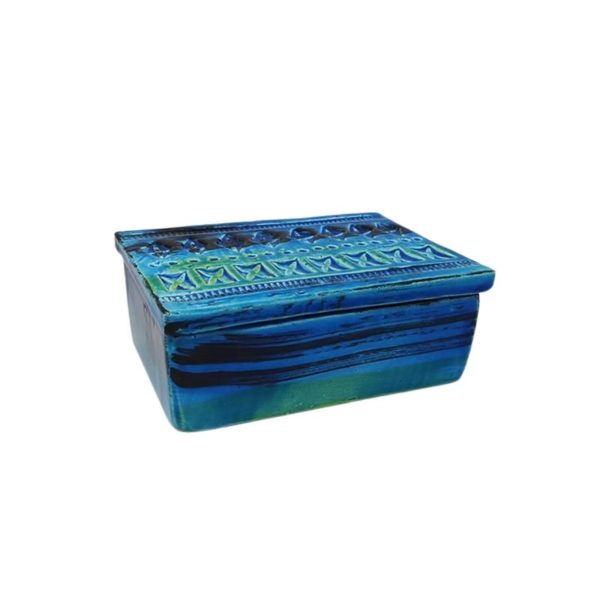 1960s Bitossi Box in Ceramic by Aldo Londi "Blue Collection"