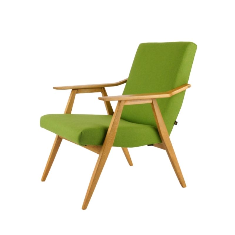 Lounge chair, mid century modern, 60s vintage, Czechoslovakia, retro design, modern decor, green chair