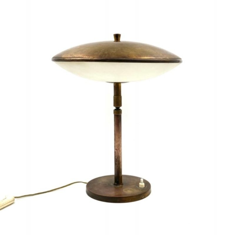Midcentury brass table / desk lamp, Stilnovo attr., Milan Italy, circa 1950