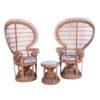 Set of two King Sized Emmanuelle Peacock Chairs with side table Set of two King Sized Emmanuelle Peacock Chairs with side table