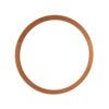 Large Round light wooden wall mirror, 1960s