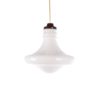Vintage white glass pendant lamp, 1960s