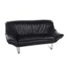 Italian Black leather Postmodern 2 seater sofa, 1970s