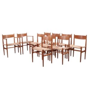 Set of 10 CH36' and CH37 Dining Chairs by Hans Wegner for Carl Hansen & Søn,Denmark.