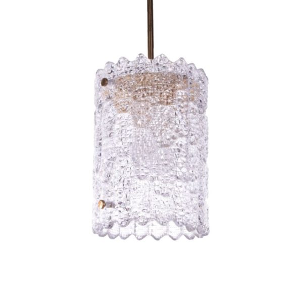 Brass and glass pendant lamp by Carl Fagerlund for Orrefors, Sweden