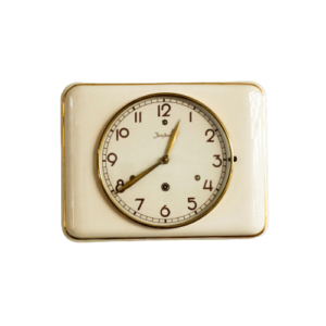 Mid-Century Ceramic Junghans Wall Clock, Germany, 1950s