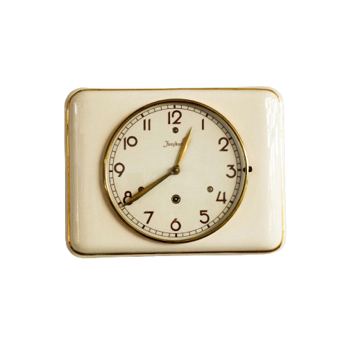 widow Exclude Spaceship Mid-Century Ceramic Junghans Wall Clock, Germany, 1950s - Design Addict  Clock
