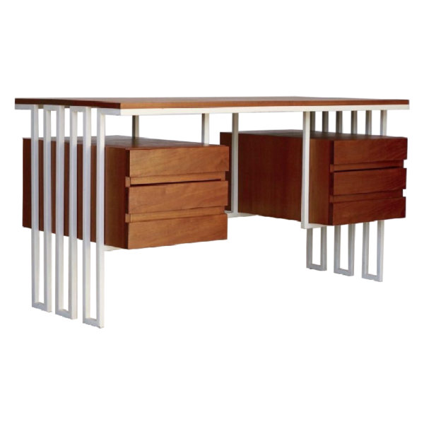 Mid-century Teak and Cherry Wood Work Desk. 1960s Mid-century Teak and Cherry Wood Work Desk. 1960s