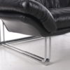 Italian Black leather Postmodern 2 seater sofa, 1970s