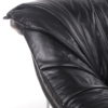 Italian Black leather Postmodern 2 seater sofa, 1970s