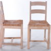 Set 2 Danish oak kitchen chairs with wicker seat, 1970s