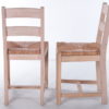 Set 2 Danish oak kitchen chairs with wicker seat, 1970s