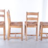 Set of 8 Danish oak kitchen chairs with wicker seat, 1970s