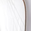 Vintage oval wall mirror with three cut stripes, 1960s