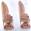 Set of two King Sized Emmanuelle Peacock Chairs with side table Set of two King Sized Emmanuelle Peacock Chairs with side table