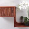 Vintage Danish Design Floating Wall Cabinet with Rolling Door, 1960s