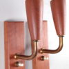 Set of Teak wooden Danish design wall lamps with original shade, 1960.