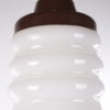 Vintage white glass pendant lamp, 1960s