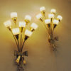 Vintage bouquet modern design brass wall lamp pair from the 1940s Vintage bouquet modern design brass wall lamp pair from the 1940s