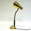 Lovely brass and teak table lamp by Einar Bäckström, Sweden 1950s