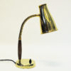 Lovely brass and teak table lamp by Einar Bäckström, Sweden 1950s