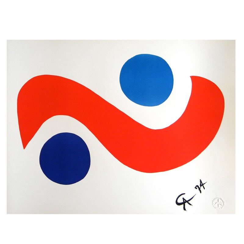 Original Astonishing Alexander Calder “Skybird”Limited Edition Print Lithograph 1974 (Braniff Airplines)