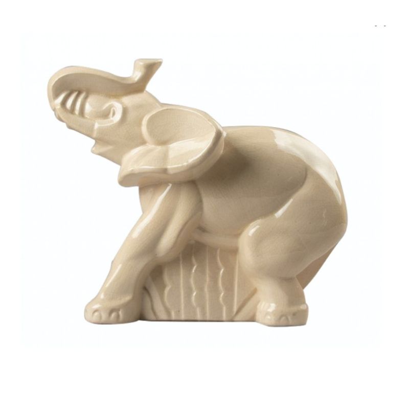 Elephant craquelé glazed earthenware Art Deco sculpture, Belgium 1940s