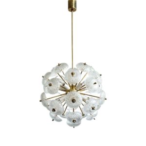 Czech Dandelion Chandelier by Pavel Grus for Kamenický Šenov, 1970s