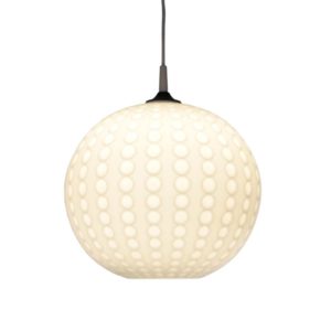 Vintage milk glass hanging lamp by Peill und Putzler, 1960s