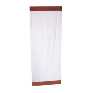 Vintage Elongated Wall Mirror with Wooden Edge, 1960s