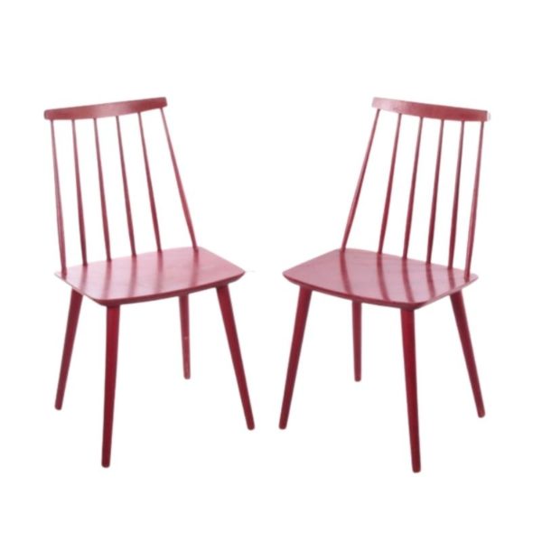 Vintage set of 2 Scandinavian wooden kitchen chairs, 1960s