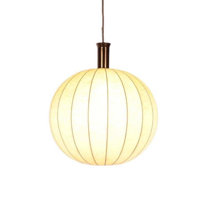 Round beige hanging lamp from Sweden, 1960s