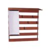 Vintage Wall coat rack with metal and wood with 5 hooks and hat rack, 60s
