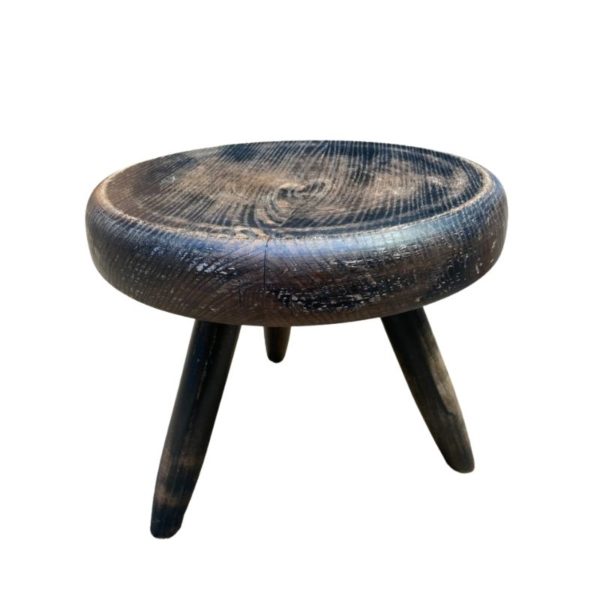 Shepherd's stool low blackened ash 1 - Charlotte Perriand Blackened ash 1959