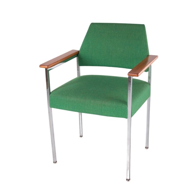 Vintage Green Armrest chair/Office chair, 60s