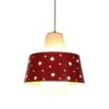 Vintage Hanging lamp with glass and metal 1950s