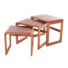 Vintage Set of 3 Dyrlund side tables solid wood, 1960