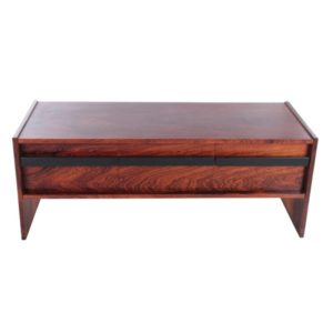 Low sideboard or TV cabinet made of Pallissander wood from the 1960s, Sweden.