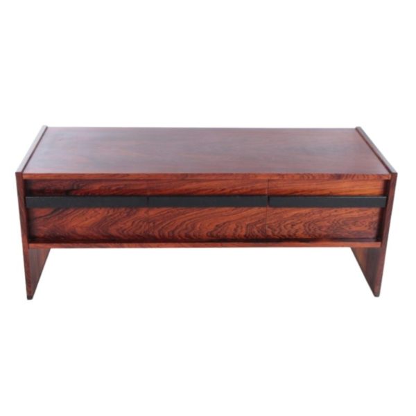 Low sideboard or TV cabinet made of Pallissander wood from the 1960s, Sweden.